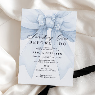 Blue bow something blue before I do bridal shower Invitation