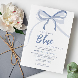 Blue bow something blue before I do bridal shower Invitation