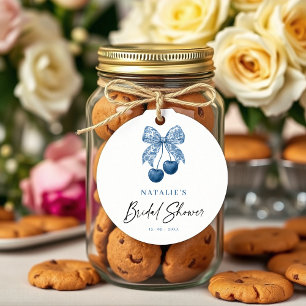 Blue Bow Something Blue Bridal Shower Favor Tags