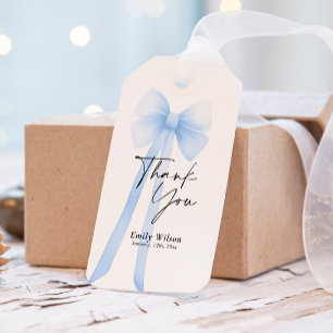 Blue Bow Thank You  Gift Tags