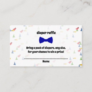 Blue Bow Tie Baby Boy Shower Diaper Raffle Cards