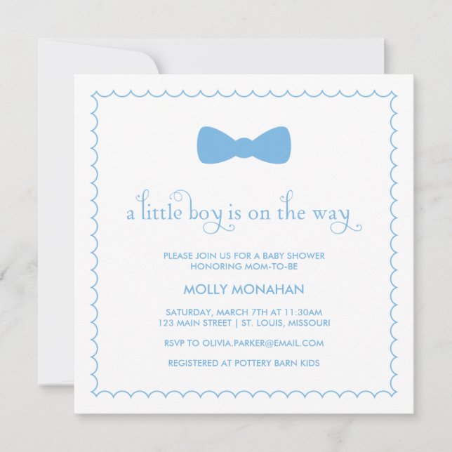 Blue Bow Tie | Baby Shower Invite (Front)