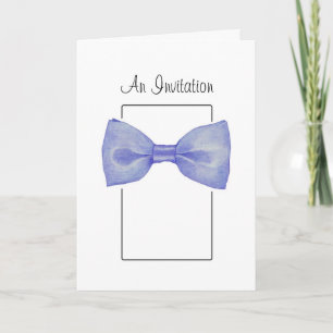 Blue Bow Tie Invitation Card