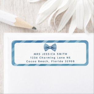 Blue Bow Tie Little Man Baby Shower Address Labels