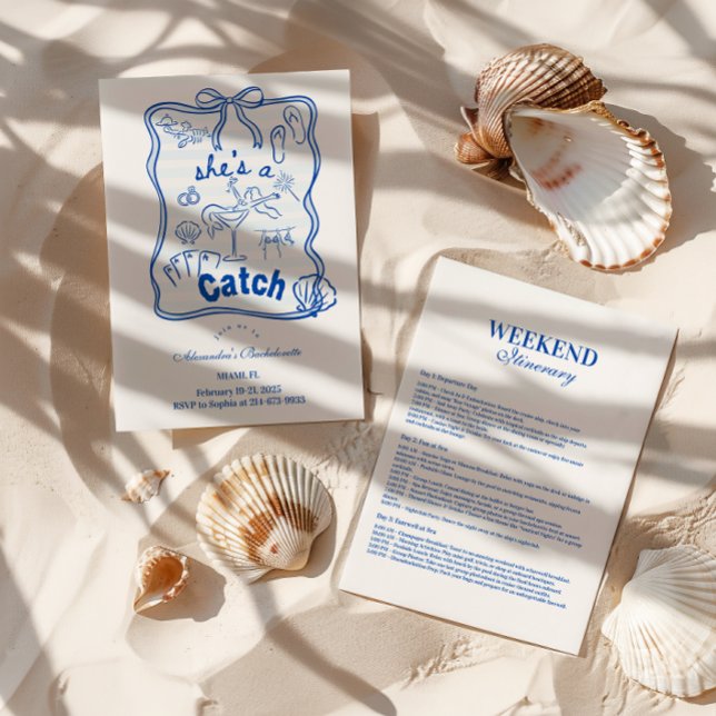 Blue Bow Tropical Bachelorette Invitation (Creator Uploaded)