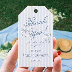 Blue Bow Tying the Knot Bridal Shower  Gift Tags