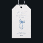 Blue Bow Tying The Knot Bridal Shower Thank You Gift Tags<br><div class="desc">Add a sweet and sophisticated touch to your bridal shower with "Blue Bow Tying The Knot" thank you gift tags. Featuring a soft blue bow design paired with elegant typography, these gift tags are perfect for expressing your appreciation to guests. The delicate bow and refined details complement your bridal shower...</div>