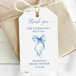 Blue Bow Tying The Knot Bridal Shower Thank You Gift Tags<br><div class="desc">Blue Bow Tying The Knot Bridal Shower Thank You Gift Tags</div>