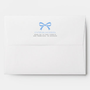 Blue Bow Whimsical Modern Elegant Chic Envelope