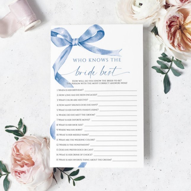 Blue Bow Who Knows The Bride Best Game (Creator Uploaded)