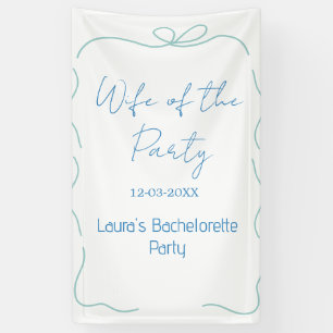 blue bow wife of the party name date spanish borde banner