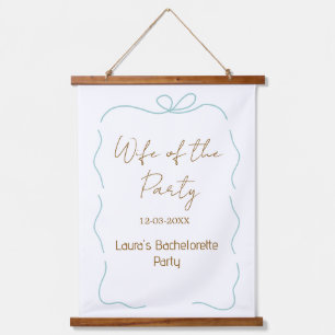 blue bow wife of the party name date spanish borde hanging tapestry