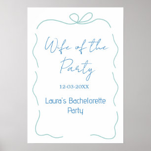 blue bow wife of the party name date spanish borde poster