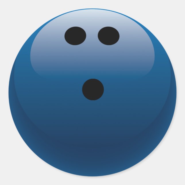 BLUE BOWLING BALL CLASSIC ROUND STICKER (Front)