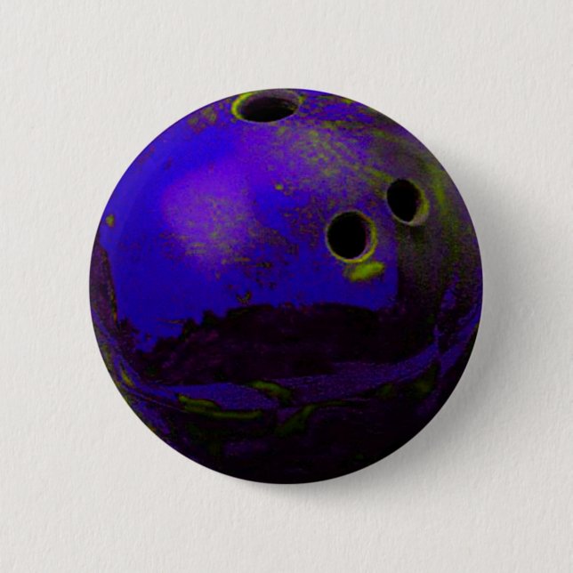 Blue Bowling Ball Customise It 6 Cm Round Badge (Front)