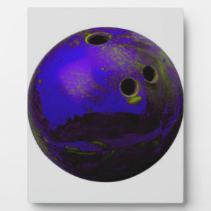 Blue Bowling Ball Customise It Plaque