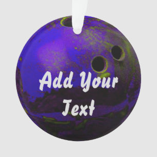 Blue Bowling Ball Customise Personalise Ornament