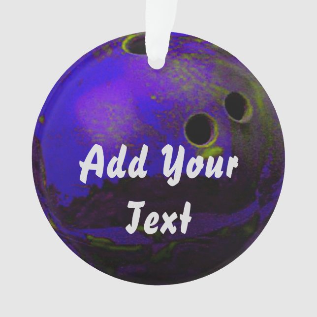 Blue Bowling Ball Customise Personalise Ornament (Front)