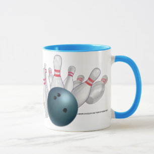 Blue Bowling Ball Personalised Party Mug