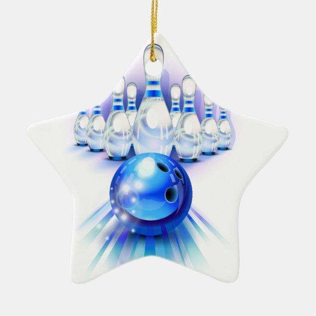Blue bowling ceramic tree decoration (Front)