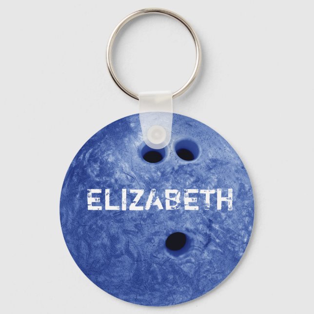 Blue Bowling Custom Ball Keychain (Front)
