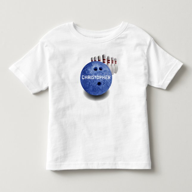 Blue Bowling Custom Ball Tee (Front)
