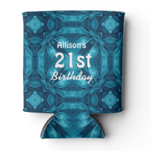 BLUE Bows 21st Birthday Custom Name A07