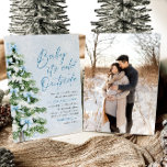 Blue Bows Baby It's Cold Outside Baby Shower Invitation<br><div class="desc">Invite your loved ones to a magical winter celebration with this Blue Bows Christmas Tree Baby It's Cold Outside Photo Baby Shower Invitation. Adorned with elegant blue bows and a festive Christmas tree, this design perfectly captures the charm of a boy's winter baby shower. The cool blue hues and soft...</div>