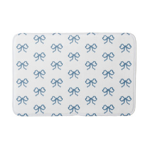 Blue Bows Bath Mat