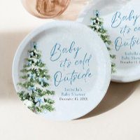 Blue Bows Boy Baby It's Cold Outside Baby Shower