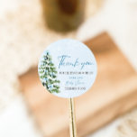 Blue Bows Christmas Tree Girl Winter Baby Shower Classic Round Sticker<br><div class="desc">The Blue Bows Christmas Tree Girl Winter Baby Shower Classic Sticker adds a whimsical touch to your winter-themed baby shower! Featuring a delicate blue bow and a festive Christmas tree, this sticker is perfect for celebrating a baby girl in cosy, seasonal style. Use it on favours, invites, or decor items...</div>