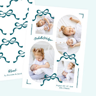 blue bows collage 4 photo photos Photo boy baby Announcement