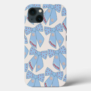 Blue Bows Coquette iPhone 13 Case