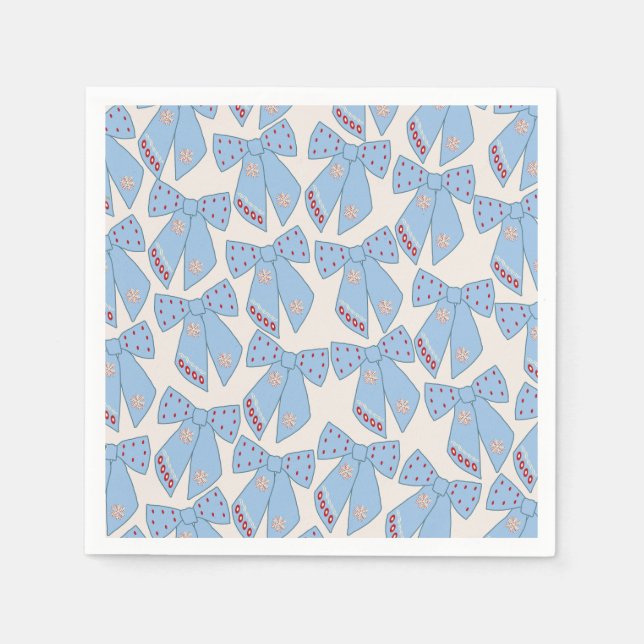 Blue Bows Coquette Napkin (Front)