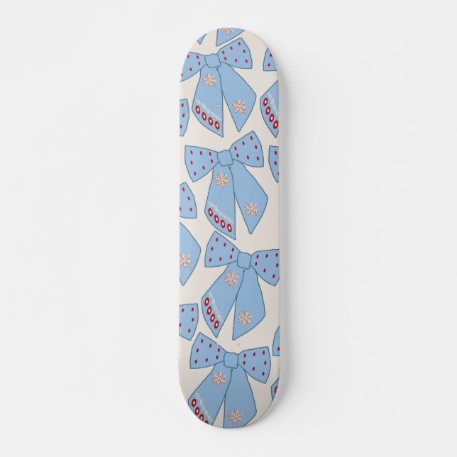 Blue Bows Coquette Skateboard (Front)