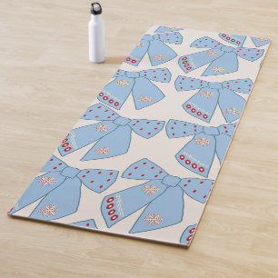 Blue Bows Coquette Yoga Mat
