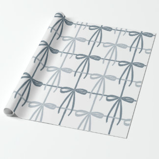 Blue Bows | Preppy | Christmas or Hanukkah  Wrapping Paper
