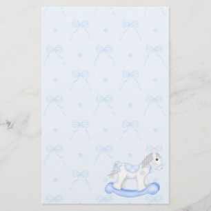 Blue Bows & Rocking Horse Stationery