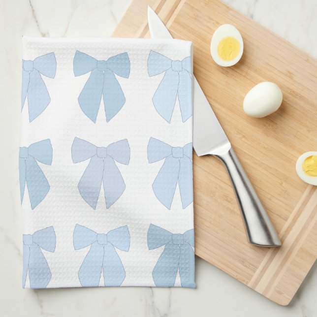 Blue Bows Tea Towel (Quarter Fold)