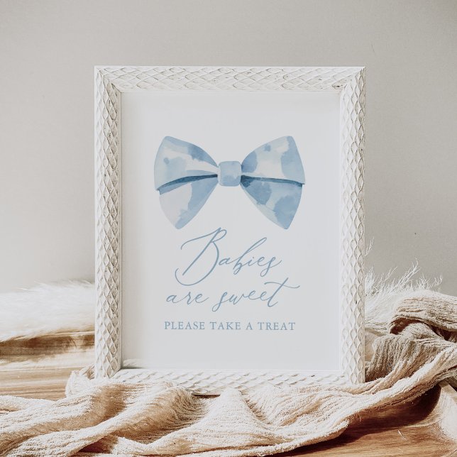 Blue Bowtie Boy Baby Shower Babies are Sweet Sign (Creator Uploaded)