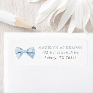 Blue Bowtie Boy Baby Shower Return Address