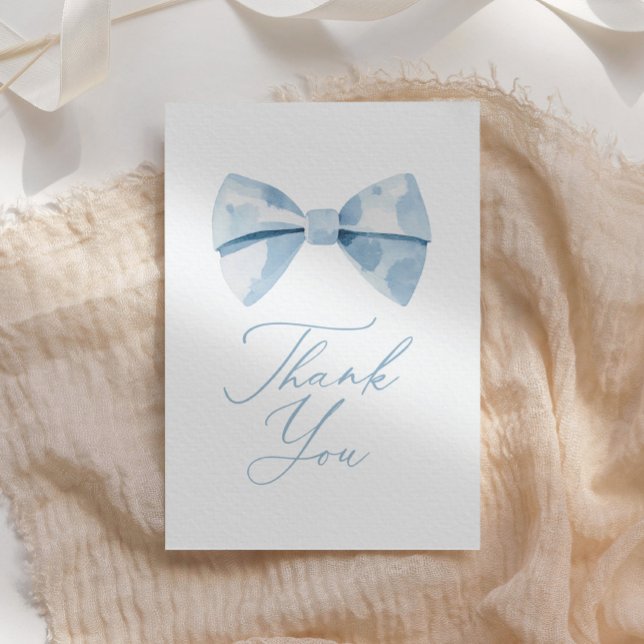Blue Bowtie Boy Baby Shower Thank You Card (Creator Uploaded)