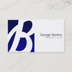 Blue Box Monogram Business Card