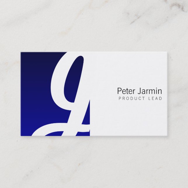 Blue Box Monogram Business Card (Front)