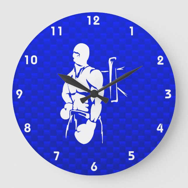 Blue Boxing Large Clock (Front)