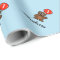 Blue boy 1st Birthday teddy bear wrappingpaper