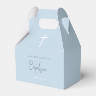 Blue Boy Baby Calligraphy Baptism Favour Box