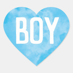 Blue Boy Baby Gender Reveal Smoke Bomb Party Heart Sticker
