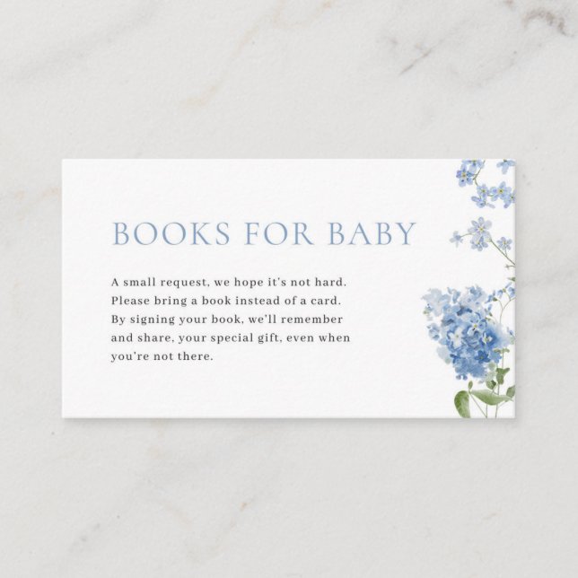 Blue Boy Baby in Bloom Shower Books for Baby Card (Front)