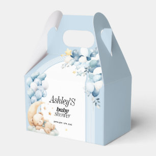Blue Boy Baby Shower Bears and Balloons Favour Box